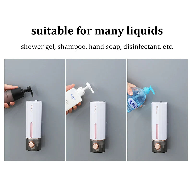 Non-Perforating Soap Dispenser Hand Sanitizer Wall Hanger Press Dispenser Home Hotel Shower Gel Shampoo Box Wall Mount